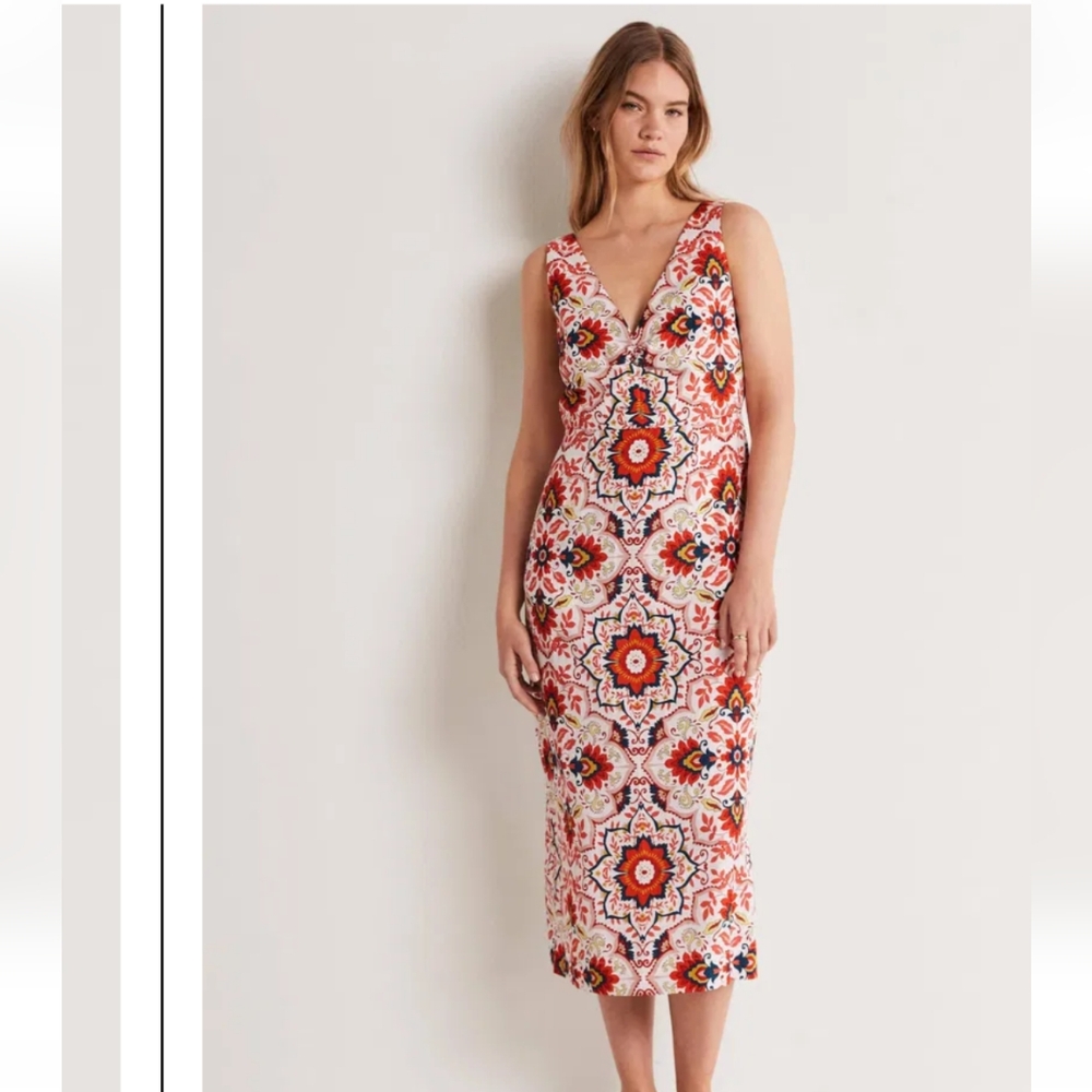 Boden Multicolor Floral Midi Dress